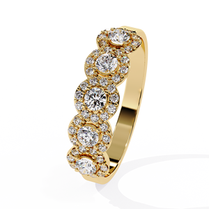Bague de mariage éternelle en or 14k 18k avec diamant cultivé en laboratoire certifié IGI DEF VVS VS CVD/HPHT, taille ronde - Product Image 3