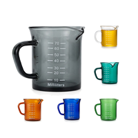 Gelas Ukur Kaca Borosilikat Abu-abu 70ml / 2.37oz Mini Pitcher Espresso Shot Creamer Syrup Small Server Kitchen Bar