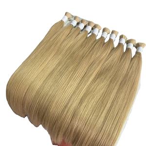 Extensions de cheveux humains vierges naturels couleur 613, extensions à clips à pointe plate, double trame, cheveux raides - Product Image 5