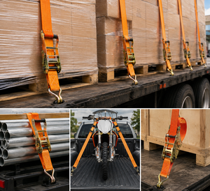 <b>Cargo</b> Lashing Abrasion Resistant Ratchet Tie Down Strap Polyester 50mm 5000kg Hook for Truck Transport Factory Supply - Product Image 3