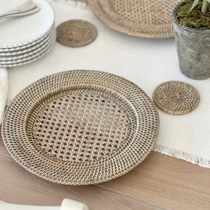 Platos de mimbre y ratán hechos a mano 2026, manteles individuales redondos de 13 pulgadas para decoraciones rústicas de mesas de boda y cenas - Product Image 5