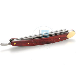 Premium Quality Stainless Steel Wood Handle Reusable Durable <b>Straight</b> Shaving <b>Razors</b> Low MOQ Wholesale - Product Image 2