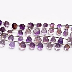 Cuentas facetadas de ametrina AAA de 5x8mm-8x12mm en forma de lágrima, cuentas sueltas de ametrina natural, piedra semipreciosa para la fabricación de joyería. - Product Image 2