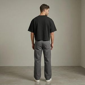 Camisetas Oversize Boxy para Hombre, 100% Algodón French Terry, Impresión DTG, 300 GSM, Dobladillo Crudo, Servicio OEM - Product Image 2