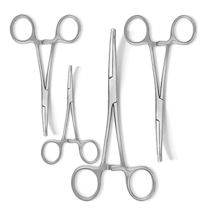 Pinces à moustiques réutilisables en acier inoxydable de qualité médicale, droites et courbées, 12,5 cm, pinces hémostatiques, instruments chirurgicaux et dentaires - Product Image 1