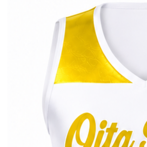Camiseta Deportiva Blanca y Amarilla Sublimada sin Mangas para Animadoras, Uniforme para Entrenamiento, Competencia y Deportes de Equipo - Product Image 3