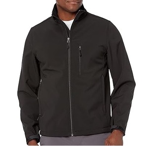 Veste softshell noire de haute qualité avec poche zippée sur la poitrine, coupe-vent, respirante, pour la pêche en plein air, veste thermique softshell - Product Image 1