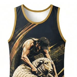 Professional Custom <b>Sheep</b> <b>Shearing</b> Singlet Full Sublimation Printing Durable Performance Work Apparel - Product Image 4