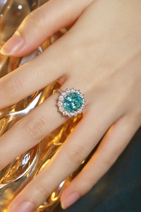 <b>925</b> <b>Silver</b> Turquoise <b>Ring</b>, Bohemian Luxury Style Gemstone Fashion Jewelry Diamond <b>Rings</b> - Product Image 3