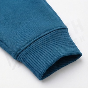Ensemble de survêtement bleu à capuche pour homme, sweat-shirt et pantalon à fermeture éclair intégrale, couleur unie, tenue décontractée, saison automne, 100 % coton, coupe classique - Product Image 6