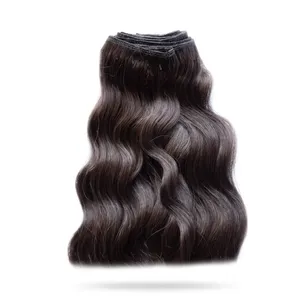 Extensions de cheveux humains indiens Remy, longues, brunes, ondulées, double épaisseur, base en soie HD transparente, pour tête entière, densité 100% - Product Image 1