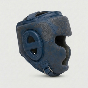 Équipement de protection pour adultes, protège-tête unisexe tendance, protège-tête de boxe, vert, marron, motif géométrique, matériau PU, léger - Product Image 4