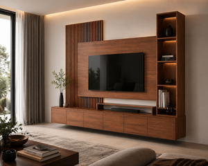 Panel de TV Moderno de Madera, Centro de Entretenimiento, Mueble de TV de Lujo para Hotel o Apartamento, Consola Multimedia para Sala de Estar - Product Image 4