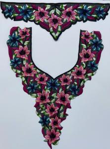 Parche de encaje de miel bordado de diseñador para coser en cuellos, con lentejuelas y tacto de organza, para ropa étnica y textiles del hogar - Product Image 2