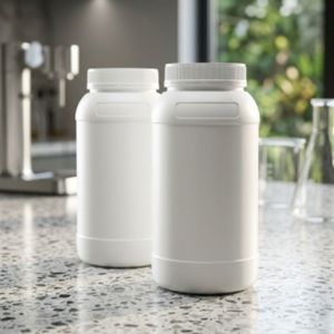 Round Wide Mouth Fluorinated HDPE <b>Plastic</b> Bottle 2L White with Tamper Evident Screw <b>Cap</b> for Organic Solvents Vietnam FactoryMFG - Product Image 4