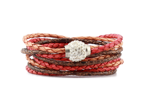 Luxury Stylish Latest Hot Selling CI Model 4140 Pink Brown Color Plain <b>Leather</b> 20cm Casual/Sporty Children Fashion Bangles - Product Image 3