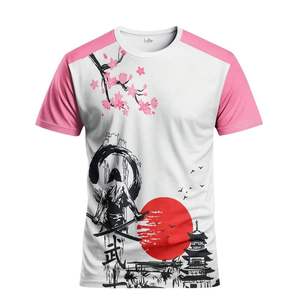 T-shirt sublimé 100 % coton respirant de haute qualité, imprimé uni, motifs variés, coupe classique, style décontracté urbain pour jeunes - Product Image 1