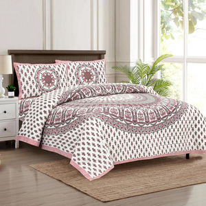 Juego de Cubrecamas Golcha Personalizable, Estampado a Mano, 100% Algodón de Calidad, Diseño Floral Simple, 3 Piezas, 200 Hilos, 40 Hilos por Pulgada, para Todas las Temporadas - Product Image 3