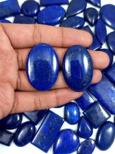Pierre précieuse naturelle en lapis-lazuli, cabochon, pierre précieuse bleue, pierre de guérison, pierre précieuse faite à la main, pierre précieuse en vrac - Product Image 5