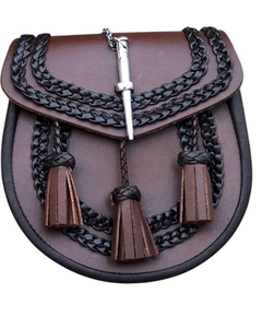 Sporran de Cuero para Kilt Escocés |   Cuero Genuino Hecho a Mano de Primera Calidad |   Accesorios para Kilt para Hombre |   Perfecto para ropa de montaña - Product Image 5