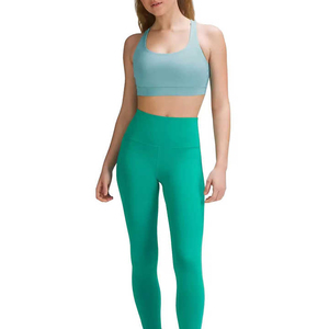 Sujetador deportivo sin costuras para mujer, con soporte ligero, para entrenamiento, yoga, correr, de licra/nailon, color liso, cuello redondo, con botones, 180g - Product Image 2