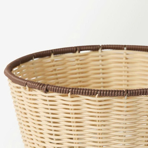 Bol rond en rotin tressé fait main, bol de rangement et de présentation en osier naturel pour fruits, pain, collations, comptoir de cuisine et salle à manger - Product Image 4