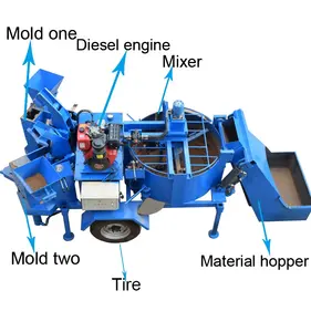 M7M macchina per la produzione di blocchi di terreno manuale Diesel mobile a doppia testa macchina per la produzione di mattoni in argilla