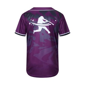 เสื้อเบสบอลโพลีเอสเตอร์พิมพ์ลายแบบซับลิเมชั่นแขนสั้นสั่งทำราคาโรงงาน 2 สีทอง คุณภาพสูง ระบายอากาศได้ดี แห้งเร็ว - Product Image 5