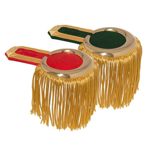 Épaulettes en fil d'or en gros avec franges épaisses en forme de lune pour uniformes de cérémonie - Product Image 1