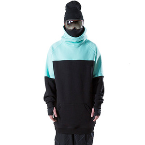 Custom Men's Extra Long Tall Hoodie Snowboarding Technical Fleece Streetwear Oversized Sweatshirt with Mask <b>Thumb</b> Hole <b>Cuffs</b> - Product Image 1