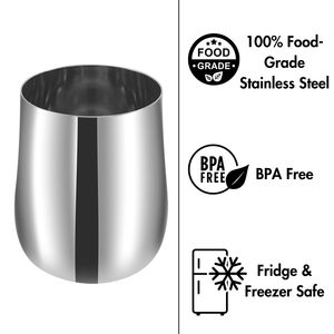 Vasos de Acero Inoxidable de Grado Alimenticio con Acabado Espejo Premium, Resistentes a los Arañazos, para Jugo y Agua - Product Image 4