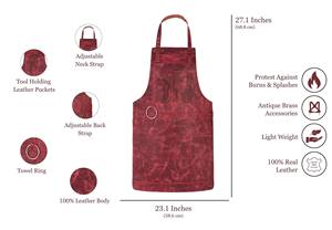 Delantal de Cuero Nappa Premium para Pasteleros y Panaderos - Ropa de Trabajo Profesional Ligera, Protección Antiolores, Fácil de Limpiar - Product Image 4