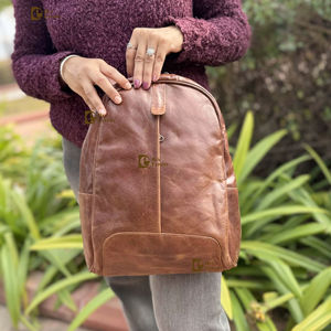 Mochila de Cuero Genuino Hecha a Mano, Mochila Unisex Multiusos, Mochilas Escolares, Mochila de Viaje Vintage - Product Image 1