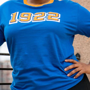 เสื้อยืดรอยัลบลู 1922 สำหรับซิกมาแกมมาโร ผ้าฝ้ายเนื้อนุ่ม ทรงยูนิเซ็กซ์ เสื้อกรีกไลฟ์สำหรับสมาชิก SGRHO และผู้สนับสนุนรุ่นเก่า - Product Image 4