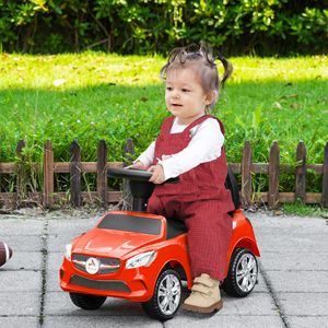Red Toddler Ride-On <b>Push</b> <b>Car</b> Foot-to-Floor with Horn Music Headlights & Storage Features - Product Image 2
