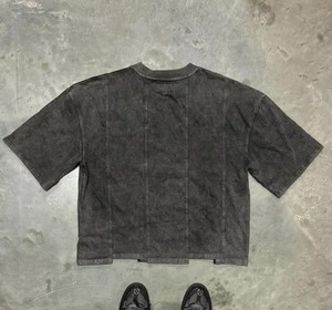 New 2025 <b>Drop</b> Shoulder Oversized Distressed <b>Acid</b> Washed Boxy Fit T-shirt Hip Hop Patchwork Mens t Shirts - Product Image 2