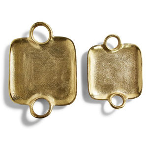 Bandeja de Servir de Metal Dorado con Asas, Plato Decorativo para Postres, Bandeja para Exhibición de Joyas, para Decoración del Hogar - Product Image 1