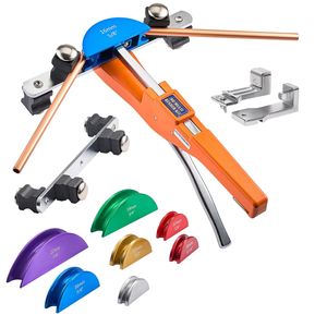 Kit Piegatubi a Cricchetto Compatto da 1/4-7/8 Pollici con Manico in Acciaio, Strumento di Piegatura Manuale Avanti/Indietro, 7 Colori in Alluminio per Fai-da-Te - Product Image 1