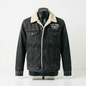 New <b>Men's</b> Winter Thicken Sherpa Denim <b>Jacket</b> Lightweight Warm Jean Denim <b>Jacket</b> With <b>Fur</b> for <b>Men</b> - Product Image 1