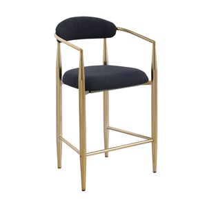 Ensemble de 2 tabourets de bar modernes en bouclette, chaises hautes vintage pour îlot de cuisine avec structure/sièges/dossier/accoudoirs en métal, tabourets de bar modernes rembourrés à hauteur de bar - Product Image 4