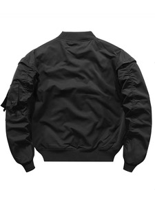 Customized High Quality 100% Cotton Men's Black <b>Summer</b> Solid Varsity <b>Jacket</b> Front Skull Embroidery OEM Supplier <b>Lightweight</b> - Product Image 6