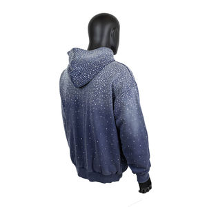 Sweat-shirt à capuche zippé pour homme, motif à pois imprimé, tricoté en polyester, décontracté, pour l'automne, coupe classique - Product Image 2
