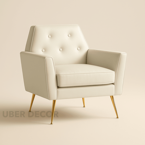 เก้าอี้เน้นด้านหลังหุ้มด้วยโลหะสำหรับห้องนั่งเล่น Leina หุ้มด้วยผ้าหกเหลี่ยม - Product Image 4