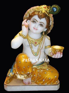 Exclusiva estatua de Krishna Ji de mármol blanco hecho a mano de alta calidad para el culto en el templo y el hogar. - Product Image 5