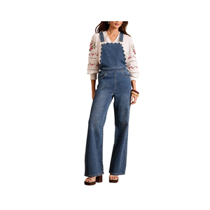 <b>Women</b>’s Vintage Denim Work <b>Dungarees</b> Adjustable Straps Slim Fit Soft Comfortable Casual Streetwear Look - Product Image 1