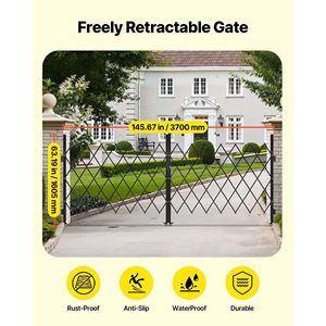 Cancello di Sicurezza Pieghevole Doppio Personalizzabile con Cancello a Forbice Bloccabile e Ruote Girevoli a 360° - Barriera Retrattile in Acciaio - Product Image 2