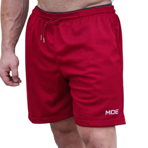 Pantalones Cortos de Baloncesto Rojos de Malla para Hombre, con Cordón Elástico, Uniformes Deportivos para Equipo, Producción OEM Personalizada al por Mayor - Product Image 1
