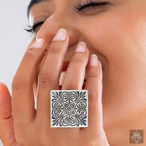 PRAO Anillos cuadrados de tamaño ajustable Estilos Anillos de moda en acabados oxidados - Product Image 4