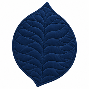 Manta con Estampado de Hojas y Peso Ajustable |   Manta de Salón Azul Marino de 5 lb, 23x29 Pulgadas, Manta Acolchada Suave y Lavable para Adultos, Manta Acogedora para el Hogar - Product Image 1