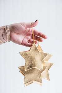 Wooden <b>Star</b> Bead Ornaments Handmade Christmas Decor Traditional Crafted Tree <b>Hanging</b> Decorations - Product Image 3